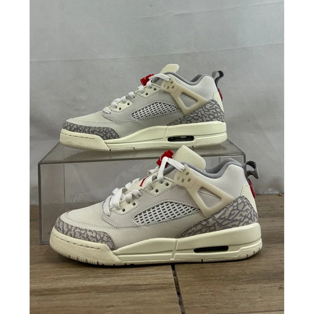 Jordan Spizike Low GS Shoes Sail University Red‎ Elephant Print FQ3950 100 6Y
